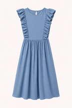 Robe longue pour femme à volants aux épaules et jupe ample - Helena