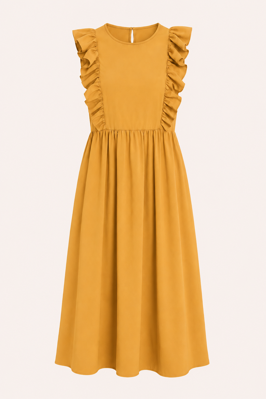 Robe longue pour femme à volants aux épaules et jupe ample - Helena