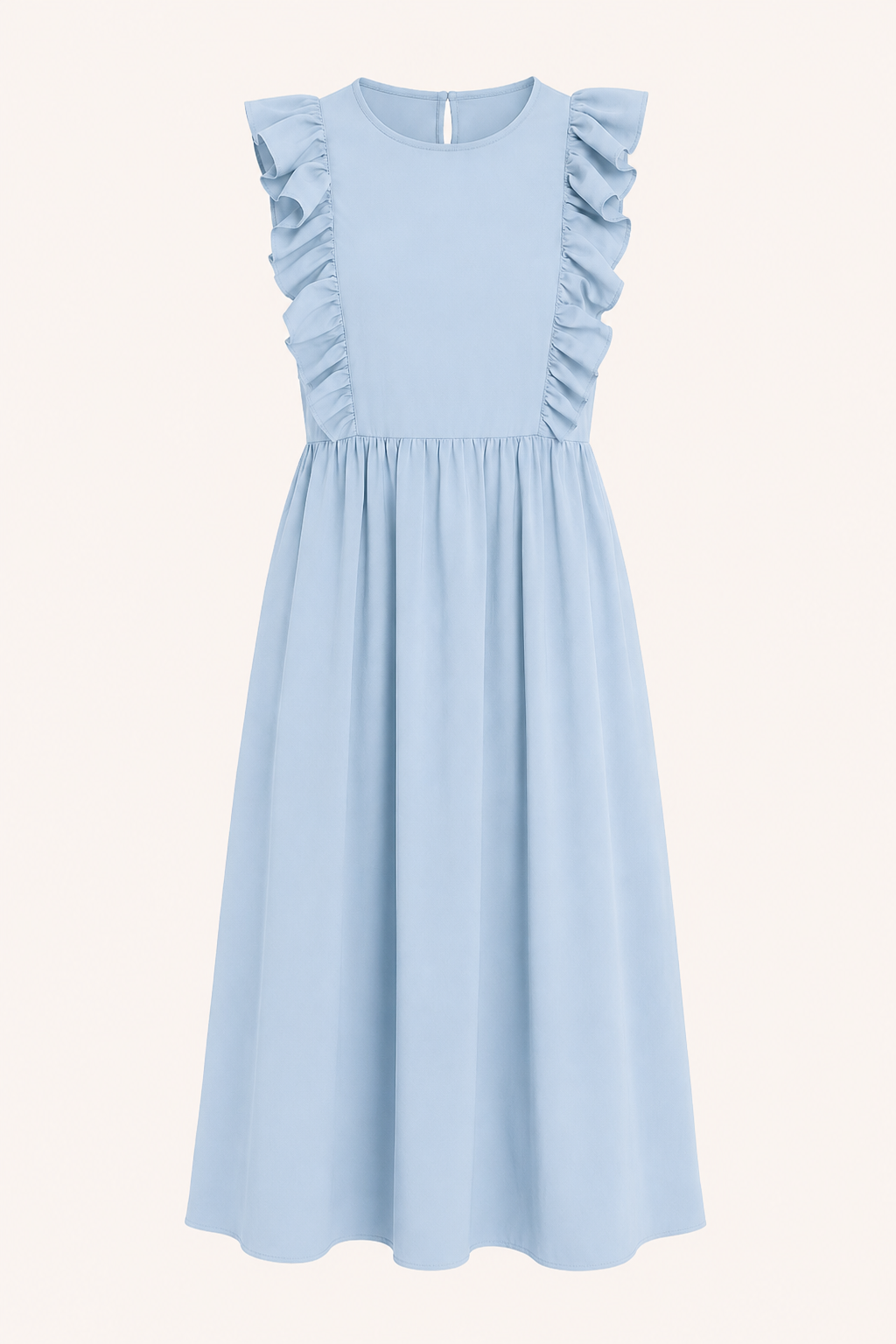 Robe longue pour femme à volants aux épaules et jupe ample - Helena