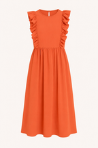 Robe longue pour femme à volants aux épaules et jupe ample - Helena