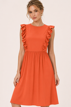 Robe longue pour femme à volants aux épaules et jupe ample - Helena