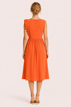 Robe longue pour femme à volants aux épaules et jupe ample - Helena