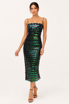 Robe cocktail midi paillettes scintillante soirée - Senta