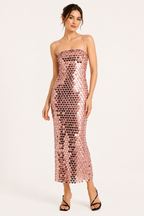 Robe cocktail midi paillettes scintillante soirée - Senta