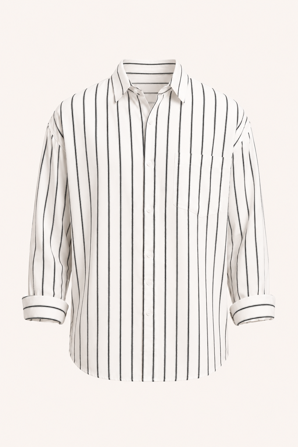 Chemise homme rayures col classique manches longues décontractée - Matías