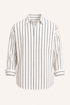 Chemise homme rayures col classique manches longues décontractée - Matías