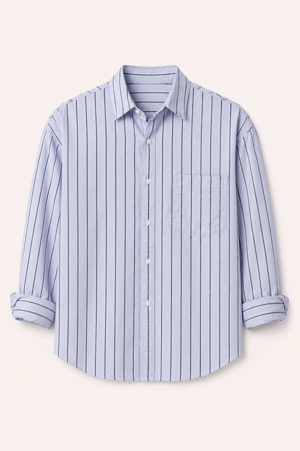 Chemise homme rayures col classique manches longues décontractée - Matías