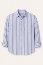 Chemise homme rayures col classique manches longues décontractée - Matías