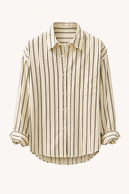 Chemise homme rayures col classique manches longues décontractée - Matías