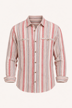 Chemise coton lin rayures homme été breathing léger - Timo