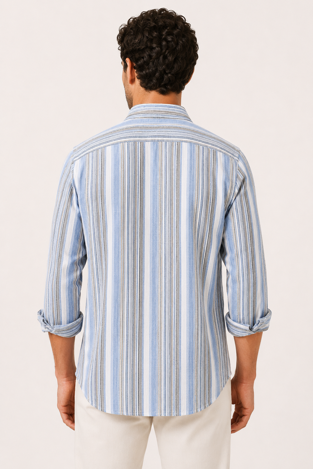 Chemise coton lin rayures homme été breathing léger - Timo
