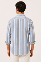 Chemise coton lin rayures homme été breathing léger - Timo