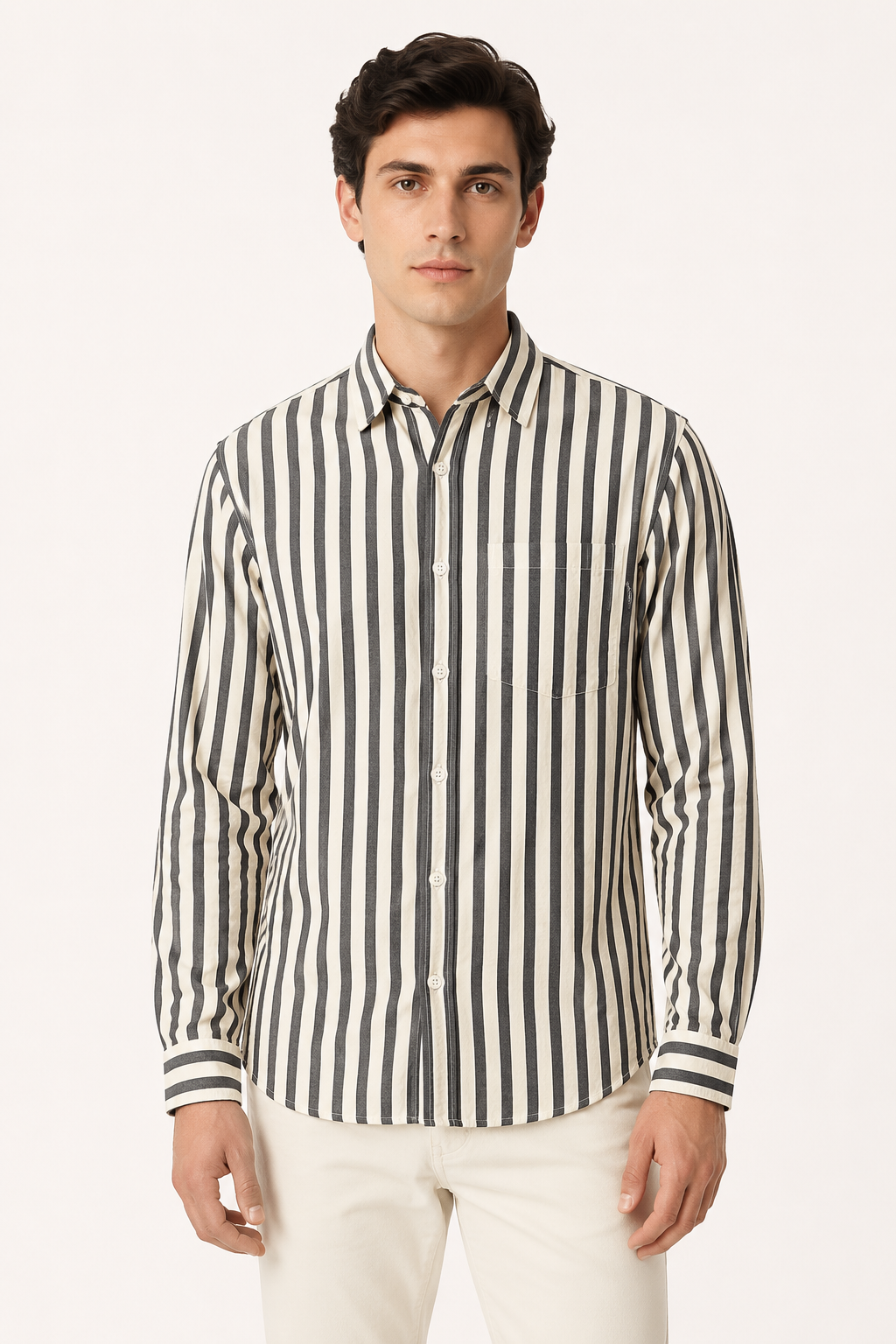 Chemise rayée homme printemps-été décontractée coupe régulière - Gerhard