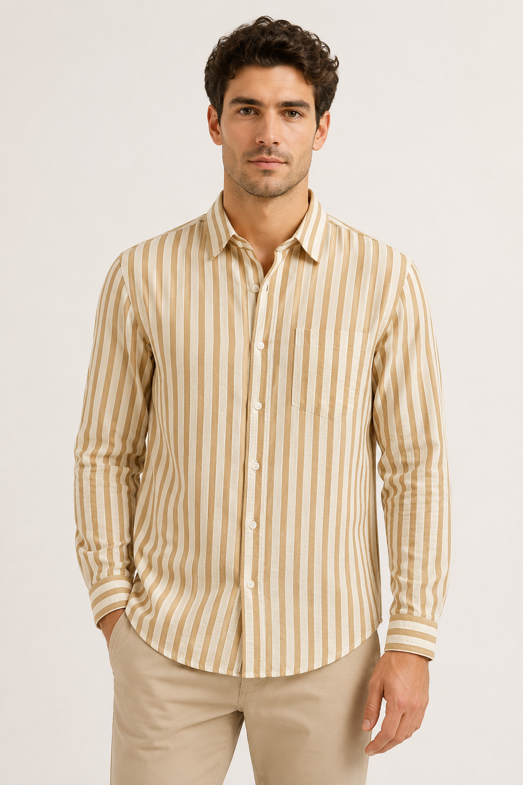 Chemise rayée homme printemps-été décontractée coupe régulière - Gerhard