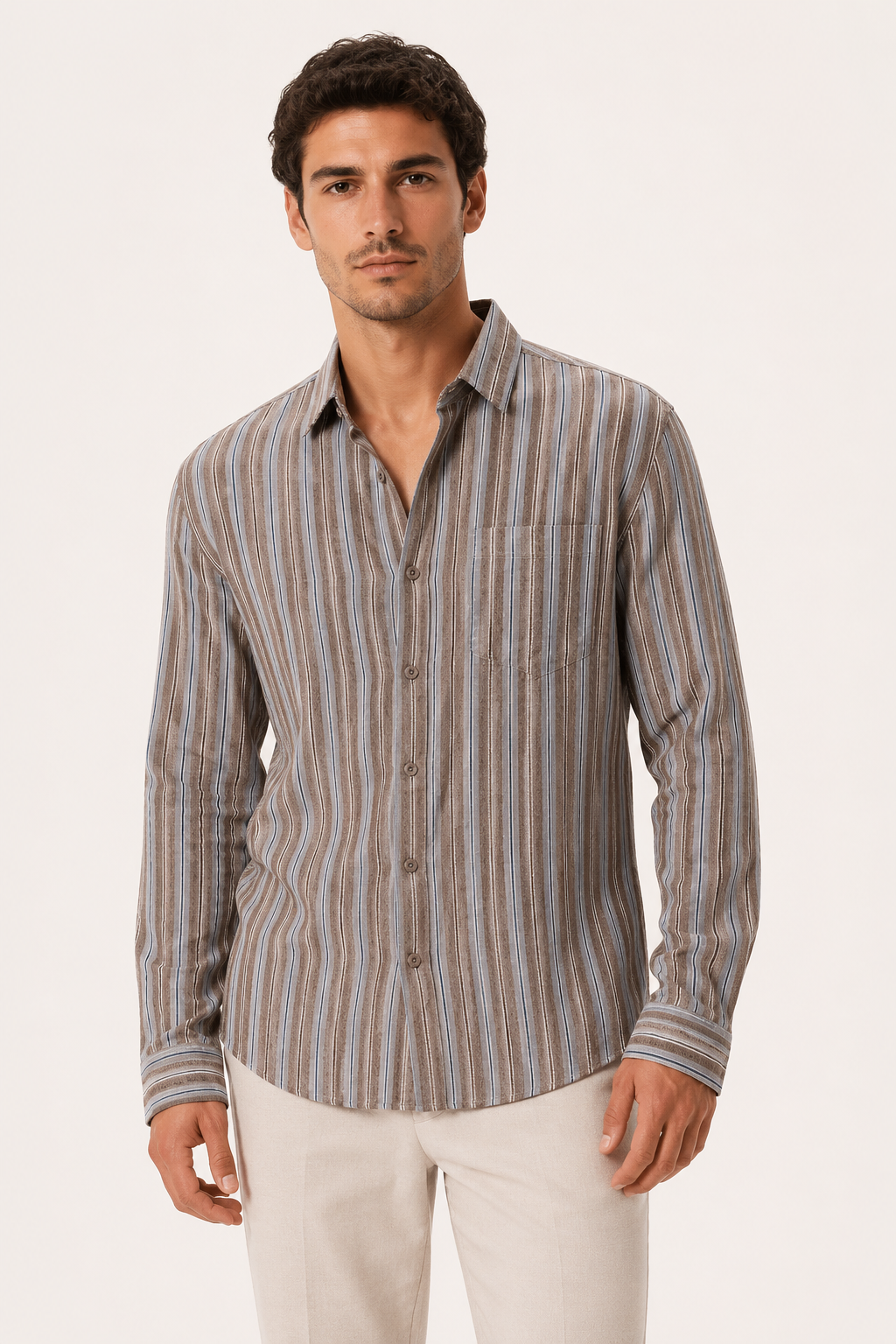 Chemise rayures homme été élégante breathable décontractée - Ralf