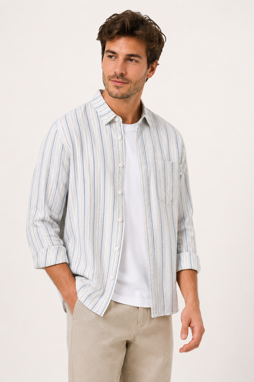Chemise rayures homme été élégante breathable décontractée - Ralf