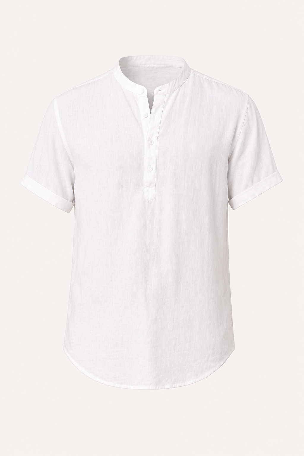 Chemise lin homme manches courtes col mao casual été - Stefan