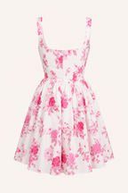 Robe courte à imprimé floral et encolure carrée - Anja
