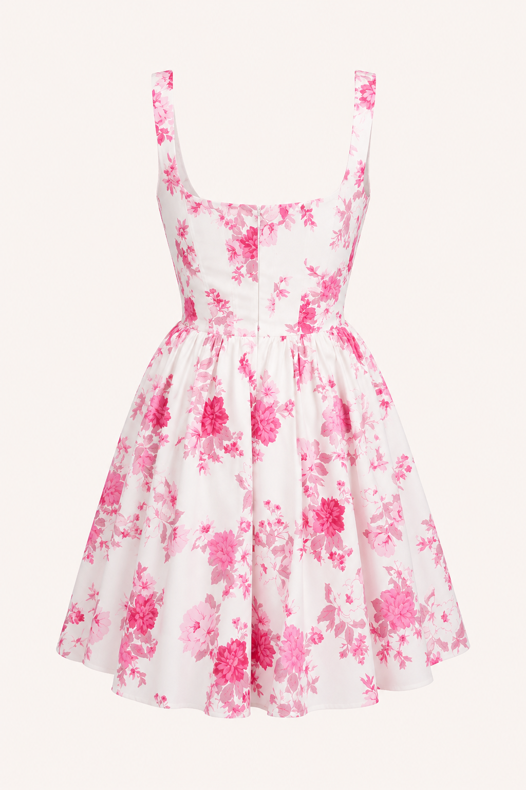 Robe courte à imprimé floral et encolure carrée - Anja