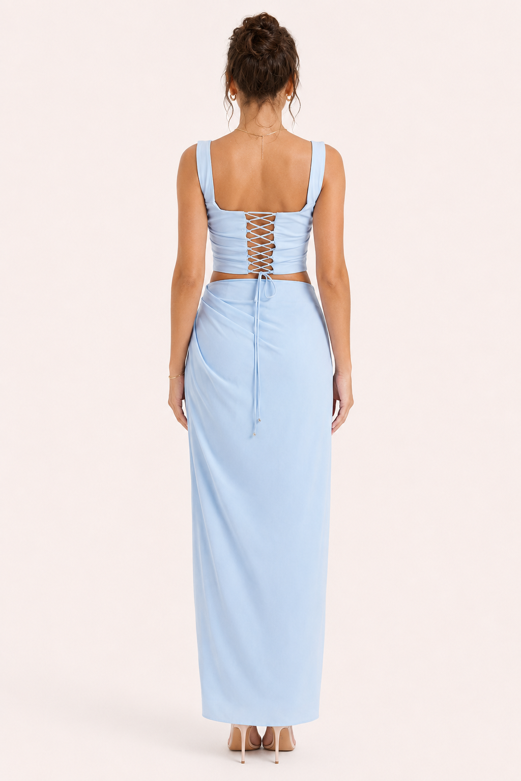 Robe longue à motifs floraux pour femme avec fente, idéale pour les mariages - Lena