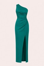 Robe de soirée longue pour femme, asymétrique, avec fente - Petra