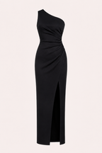 Robe de soirée longue pour femme, asymétrique, avec fente - Petra