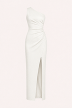 Robe de soirée longue pour femme, asymétrique, avec fente - Petra