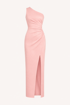 Robe de soirée longue pour femme, asymétrique, avec fente - Petra