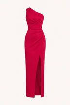 Robe de soirée longue pour femme, asymétrique, avec fente - Petra