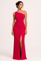 Robe de soirée longue pour femme, asymétrique, avec fente - Petra