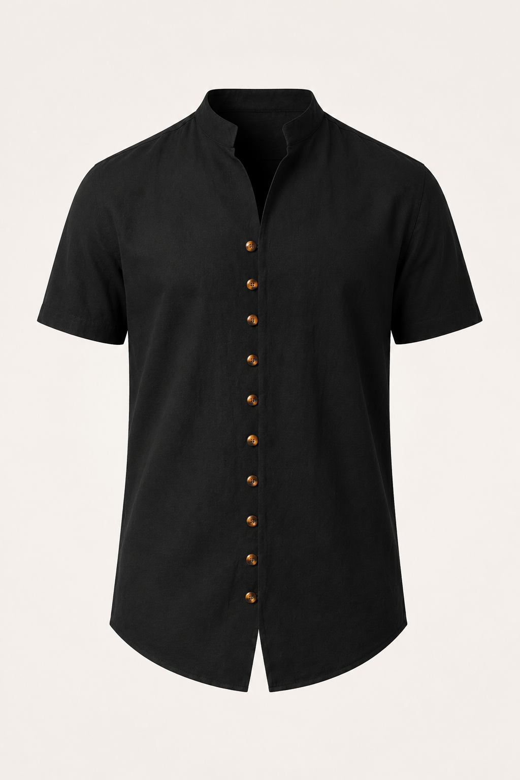 Chemise homme manches courtes col mao boutonnée casual - Lorenz