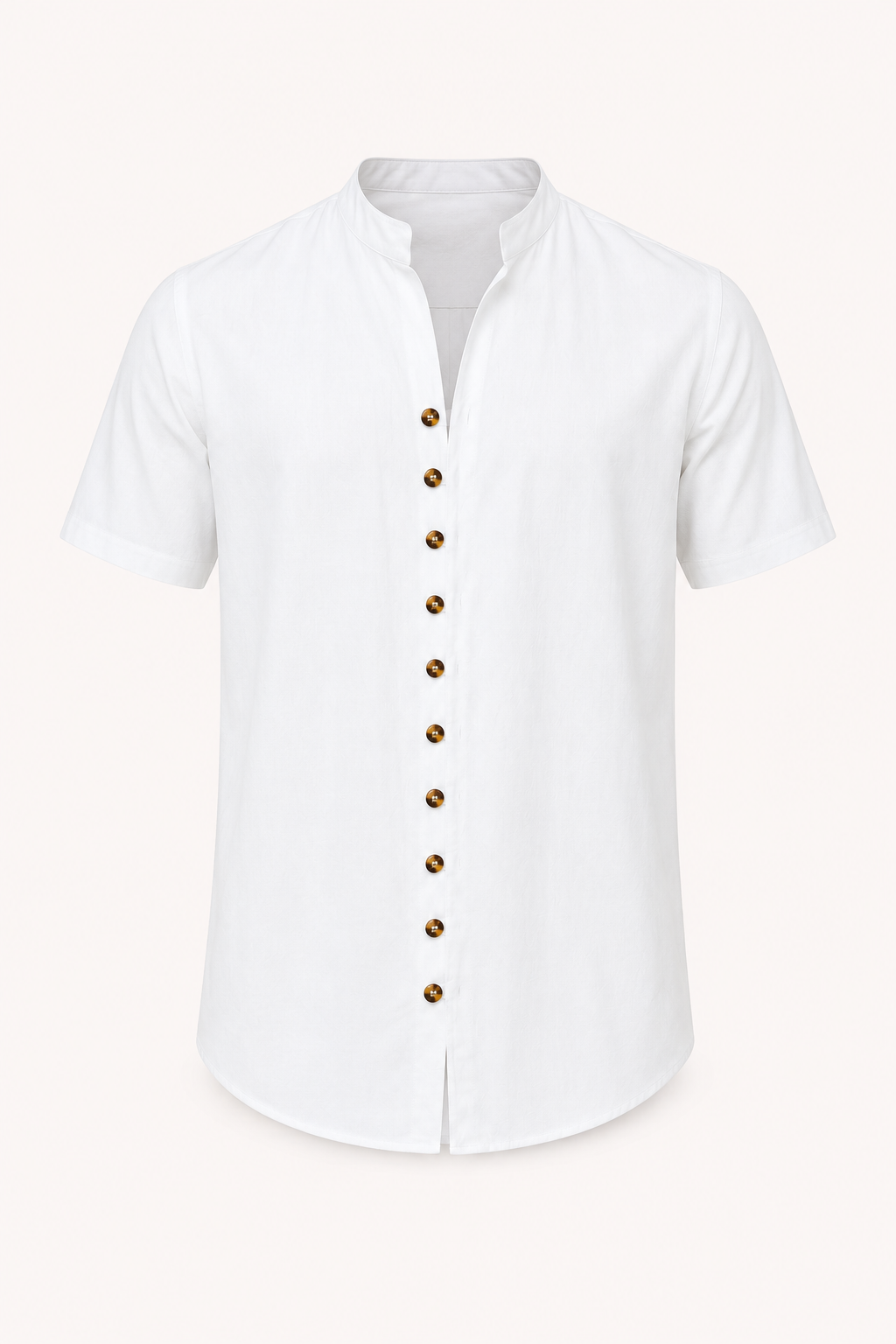 Chemise homme manches courtes col mao boutonnée casual - Lorenz