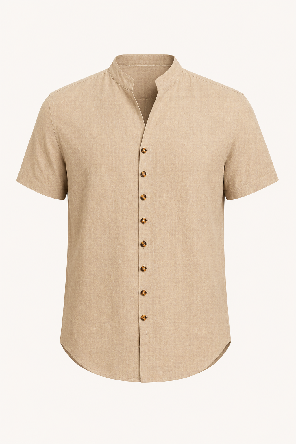 Chemise homme manches courtes col mao boutonnée casual - Lorenz