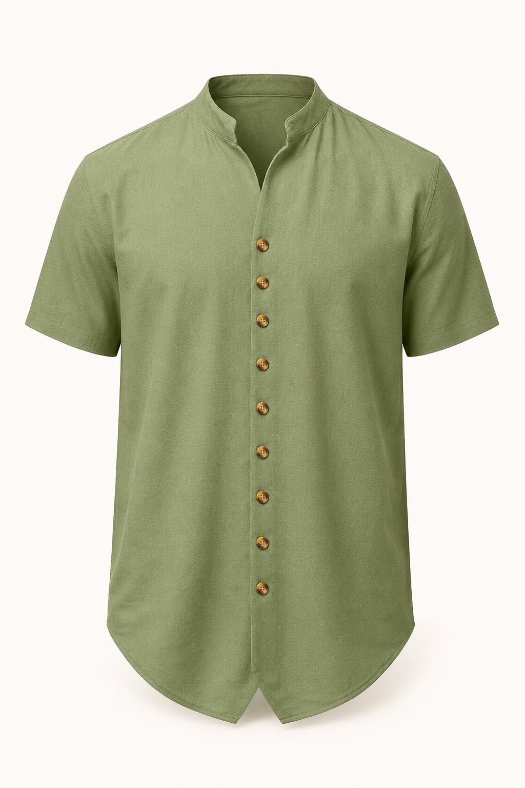 Chemise homme manches courtes col mao boutonnée casual - Lorenz
