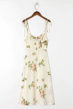 Robe midi légère femme printemps encolure douce imprimé floral - Lirena