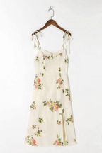 Robe midi légère femme printemps encolure douce imprimé floral - Lirena