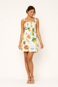 Robe femme courte motif tropical saison chaude - Eliana