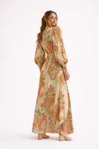 Robe longue fluide motif paisley printemps-été femme - Sorella