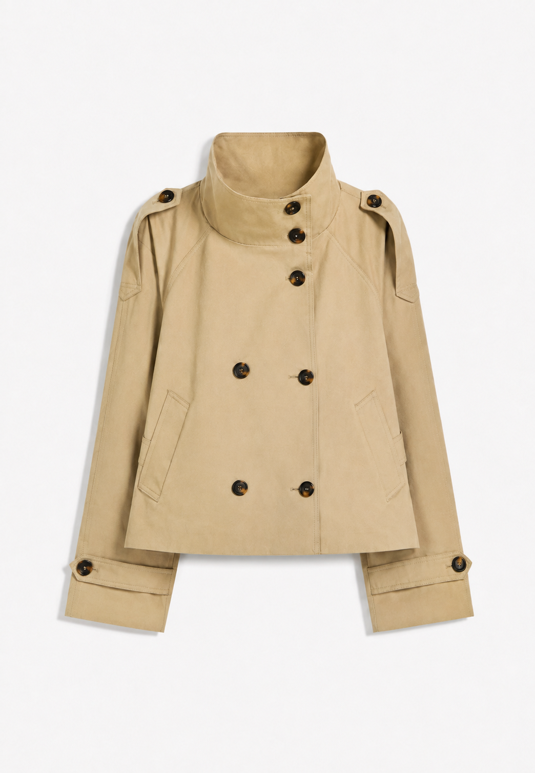 Trench-coat femme col montant ceinture imperméable classique - Solène