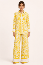 Ensemble femme imprimé méditerranéen jupe chemise coordonné - Wilma
