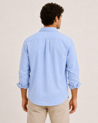 Chemise lin homme manches longues texture poche poitrine - Emil