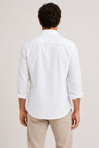 Chemise lin homme manches longues texture poche poitrine - Emil