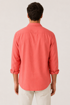 Chemise lin homme manches longues texture poche poitrine - Emil