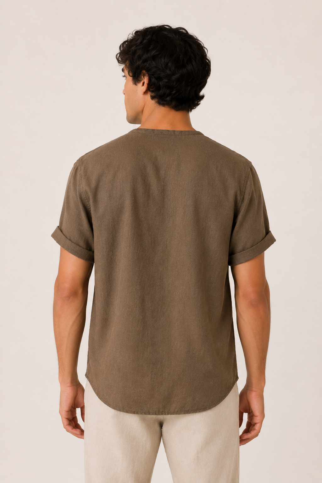 Chemise homme col mao manches courtes poche casual - James