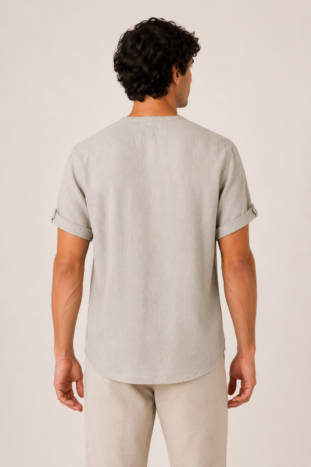 Chemise homme col mao manches courtes poche casual - James