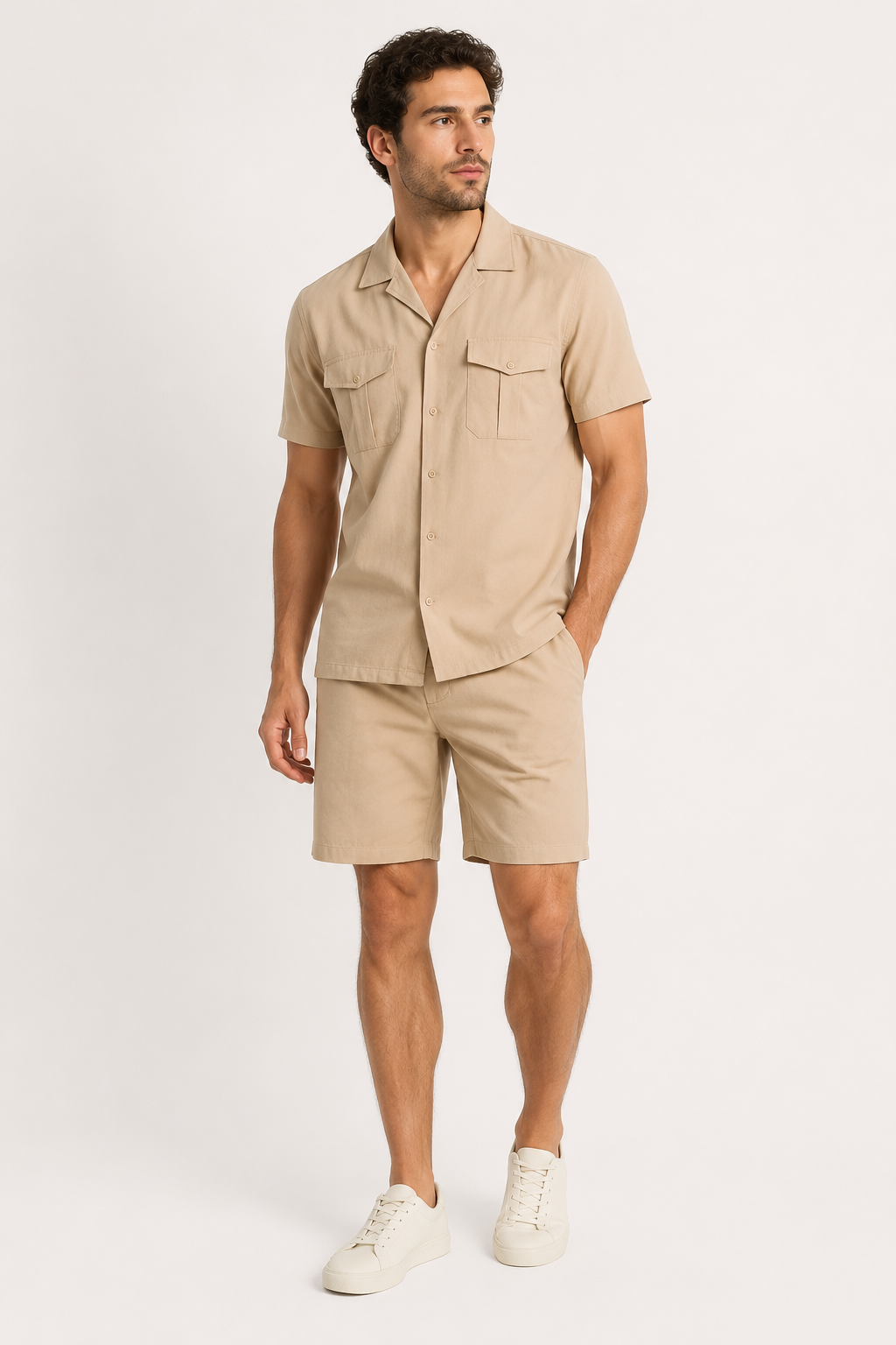 Ensemble homme chemise short poches poche cargo décontracté - Matthis