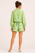 Ensemble femmes short d'été imprimé citron - Jorinde