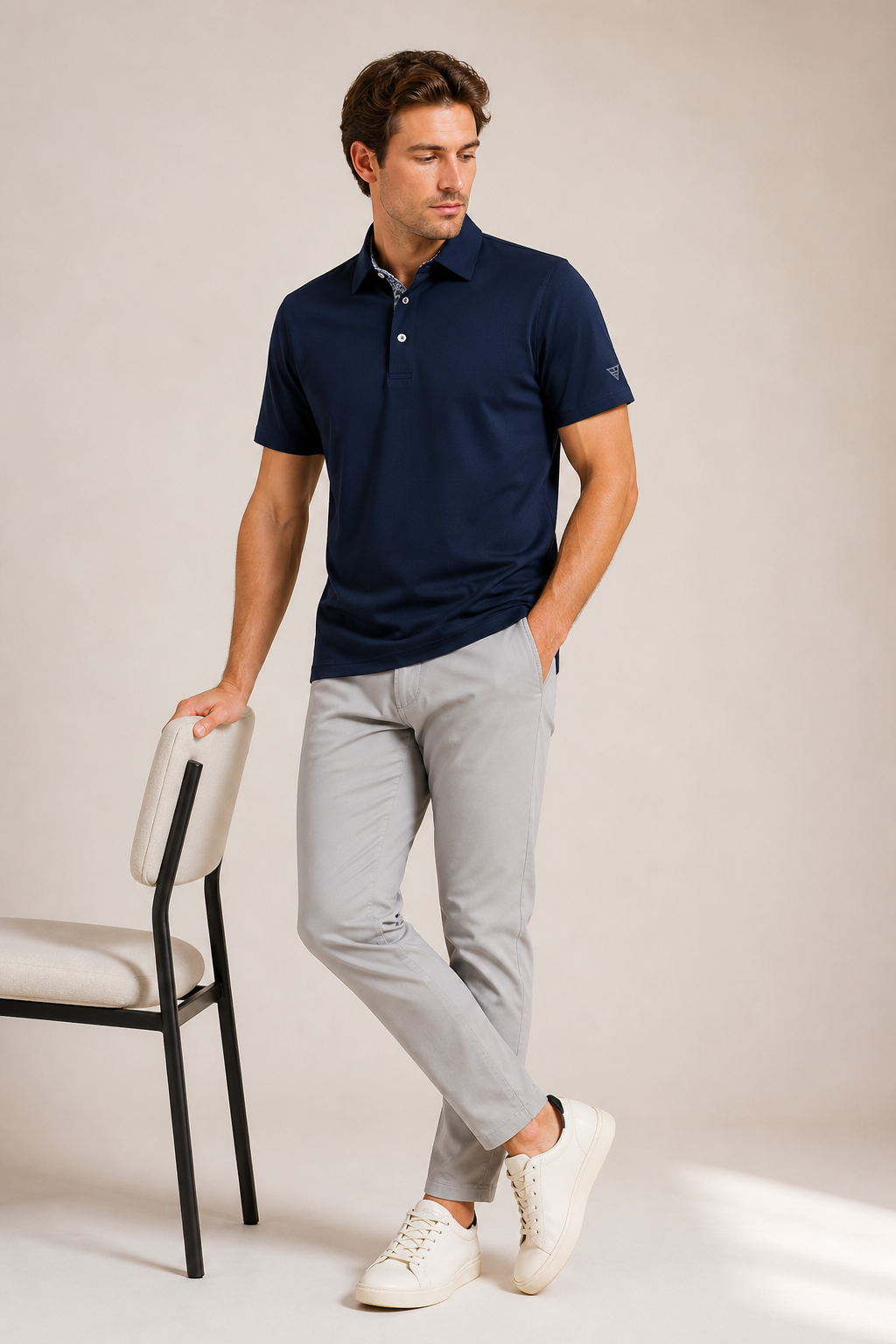 Polo homme col classique boutonné manches courtes quotidien et sorties - Gunther