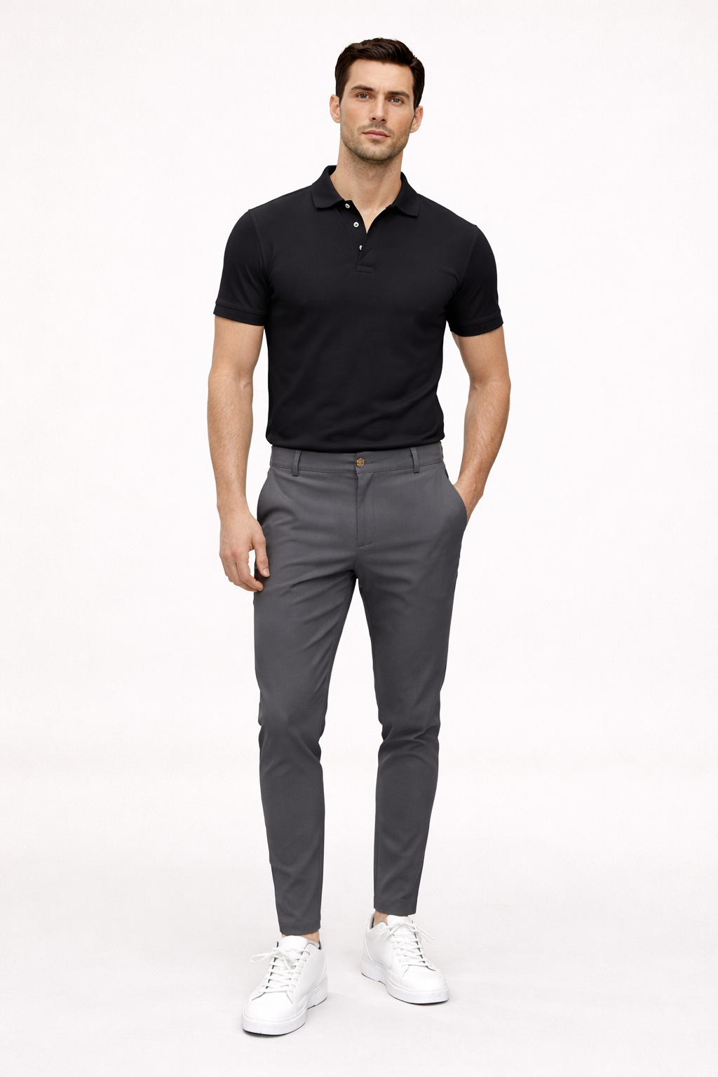 Pantalon chino pour homme in coton con coupe droite et tombé net - Zigor