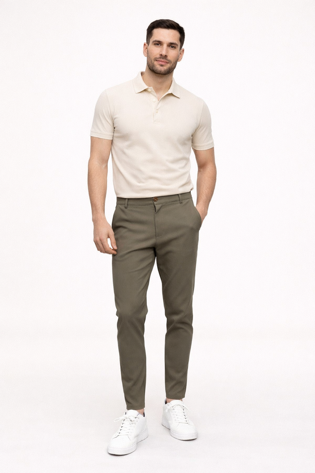 Pantalon chino pour homme in coton con coupe droite et tombé net - Zigor